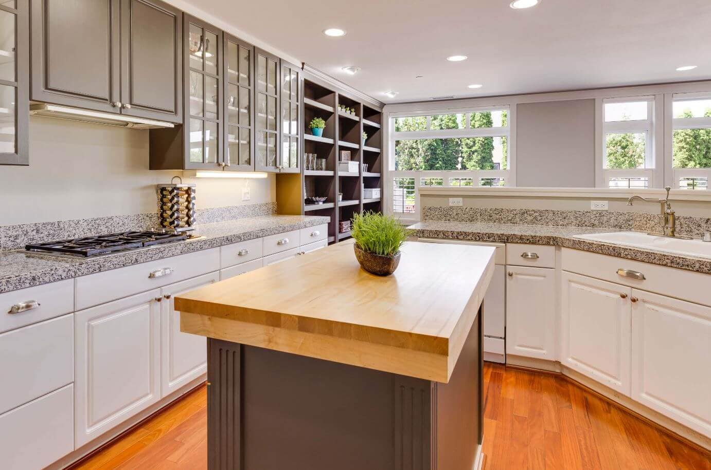 brown kitchen top